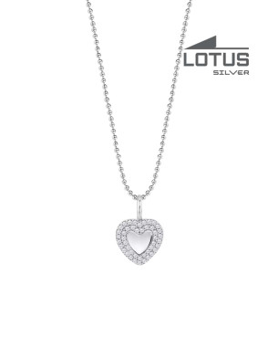 LOTUS SILVER HEART NECKLACE